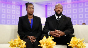 In this image released by NBC, parents of Trayvon Martin, Sybrina Fulton, left, and Tracy Martin appear on the "Today" show in New York. Martin's parents plan to participate in separate vigils Saturday. Sabrina Fulton and her other son Jahvaris Fulton, will join Al Sharpton outside New York Police Department headquarters while Tracy Martin is set to be at a similar event at a federal courthouse in Miami. (AP Photo/NBC, Peter Kramer)