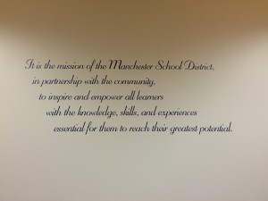 Manchester Mission written on the meeting room